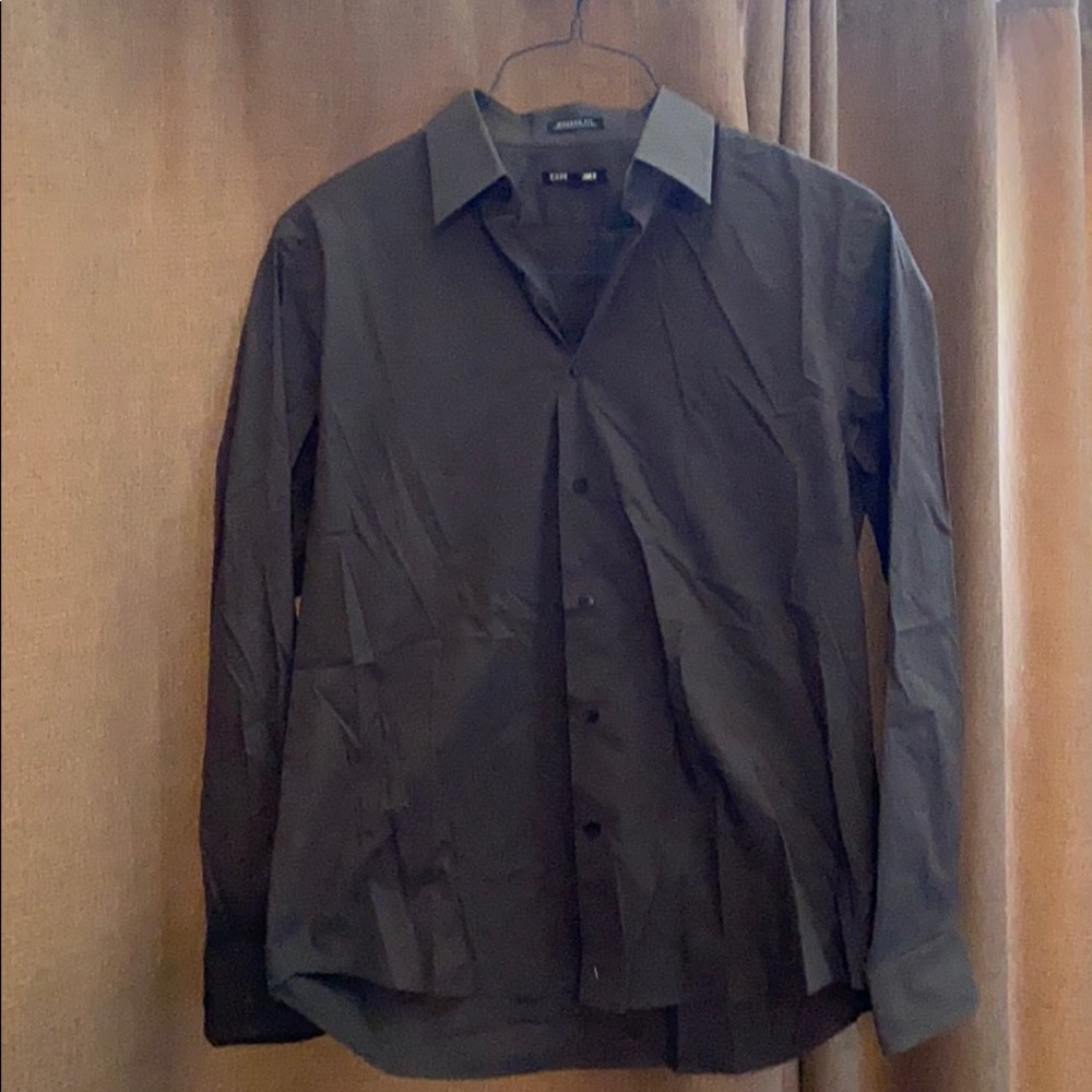 Men’s Express L gray button up